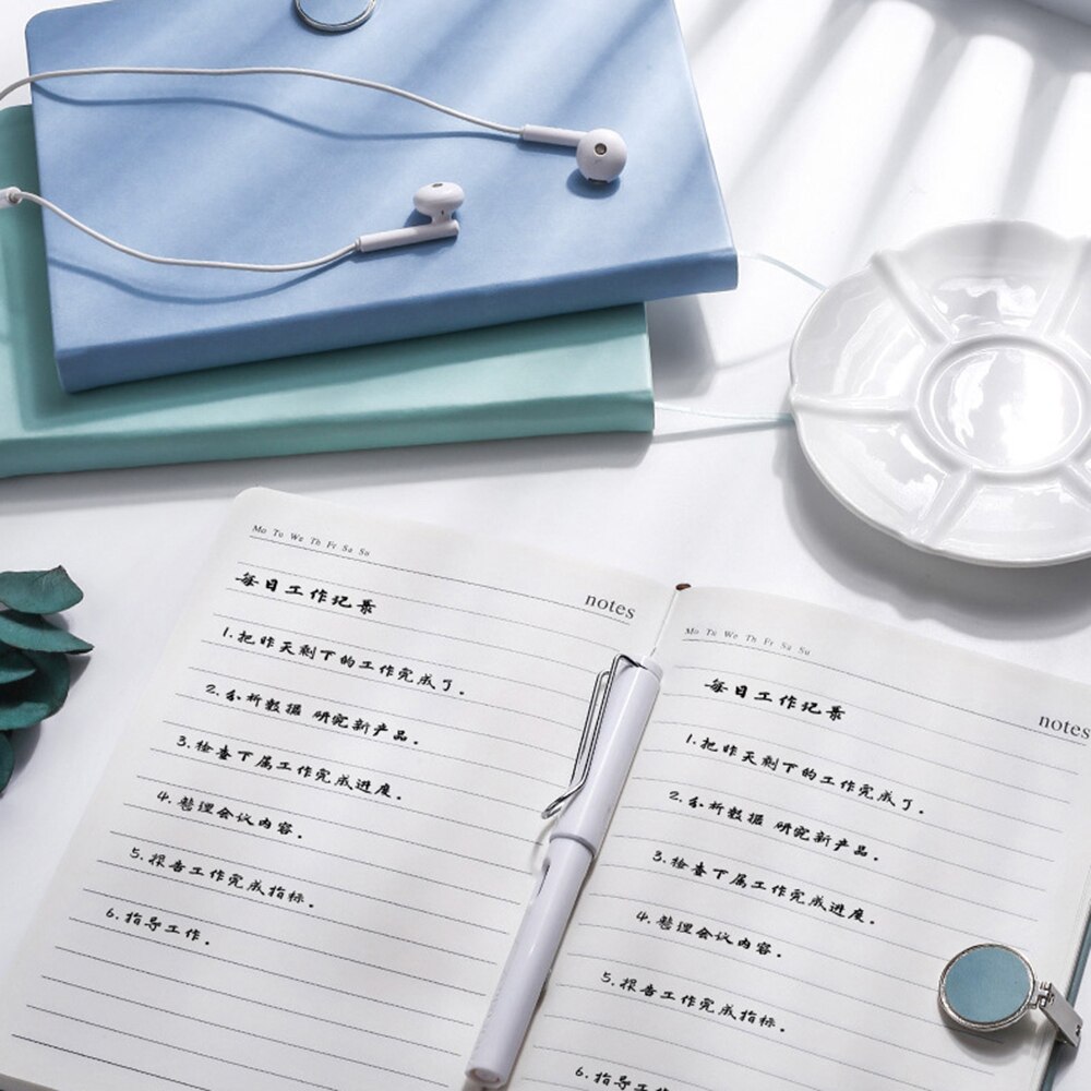 Sổ Tay Bìa Da Màu Trơn 128 Trang Có Khóa Nam Châm