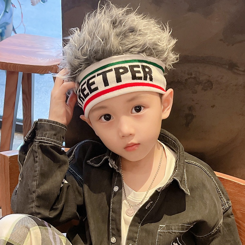 Mũ Len Đội Đầu Phối Tóc Giả Thời Trang Phong Cách Hip hop Cho Bé