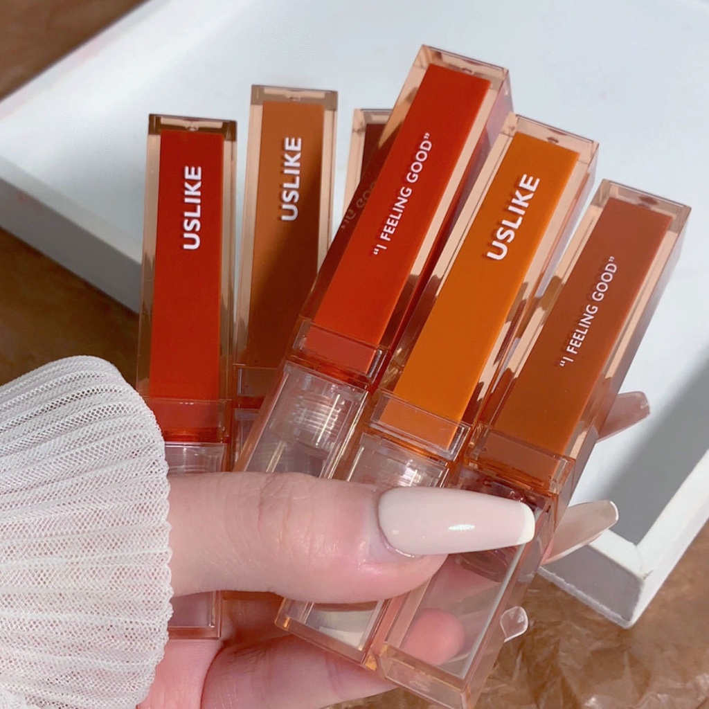 Son Bóng Dưỡng Ẩm Màu Nude Cam Hồng Tạo Hiệu Ứng Gương