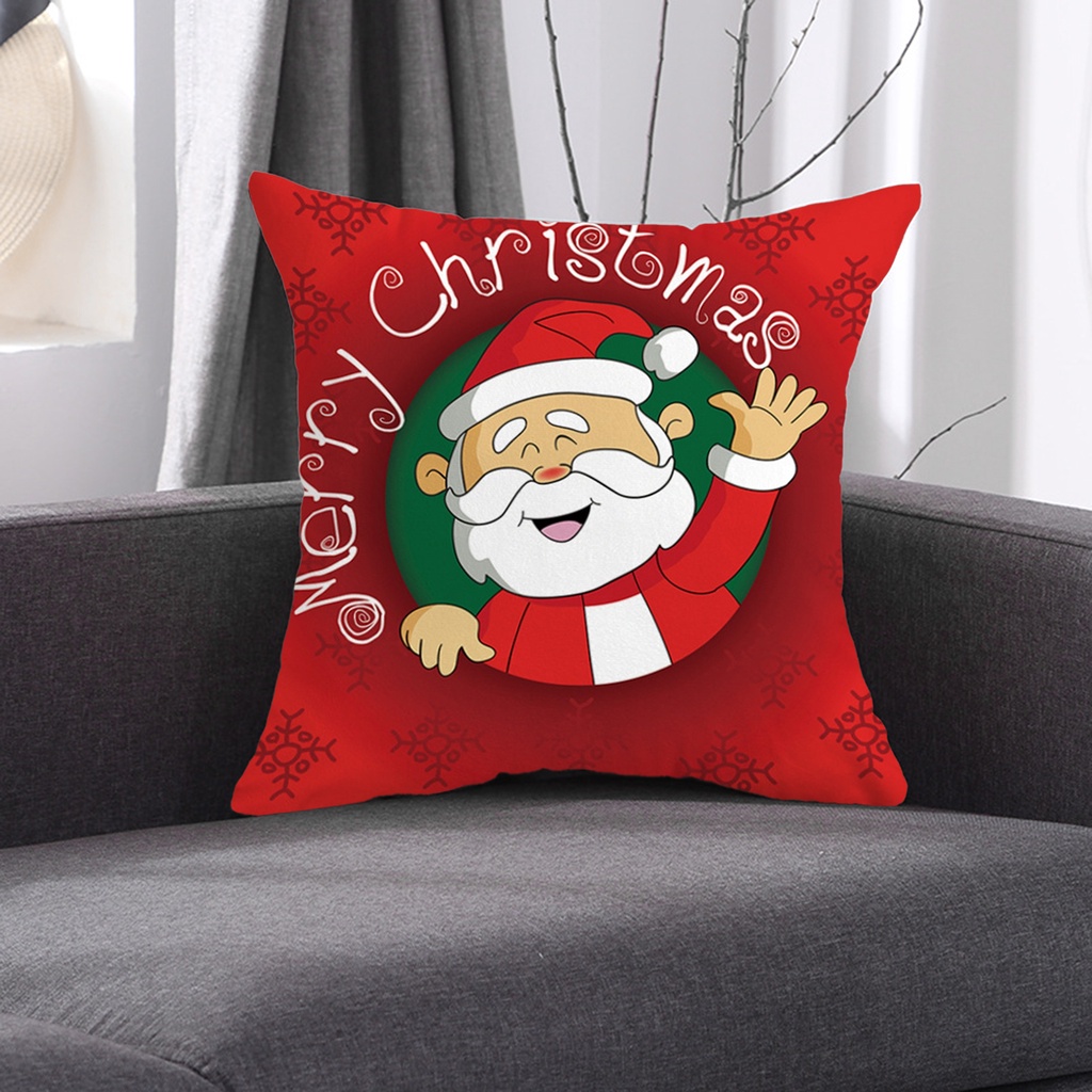 Vỏ Gối Ẩn Thoáng Khí Có Khóa Kéo In Họa Tiết Ông Già Noel Trang Trí Nhà Cửa / Khách Sạn