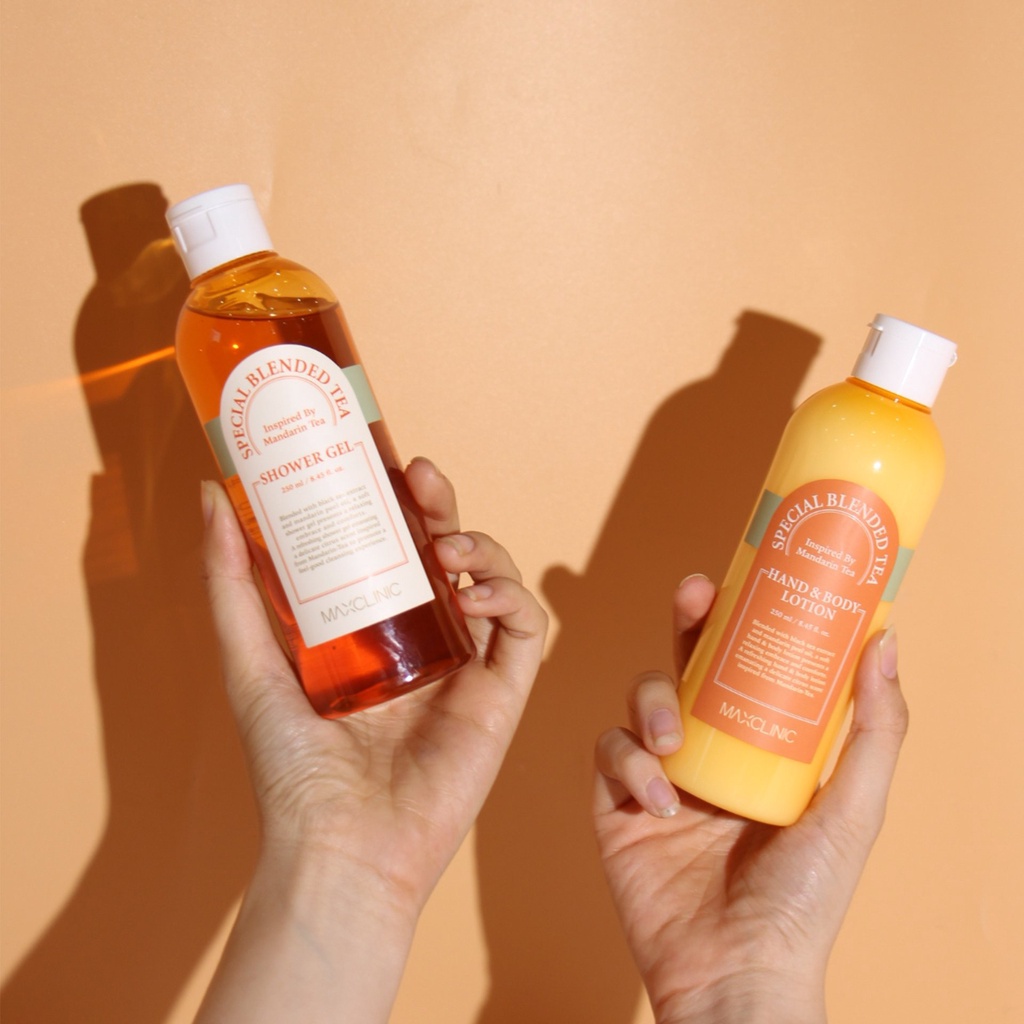 Combo Sữa Tắm Và Body Lotion Hương Trà Quýt Maxclinic| Xù Korea