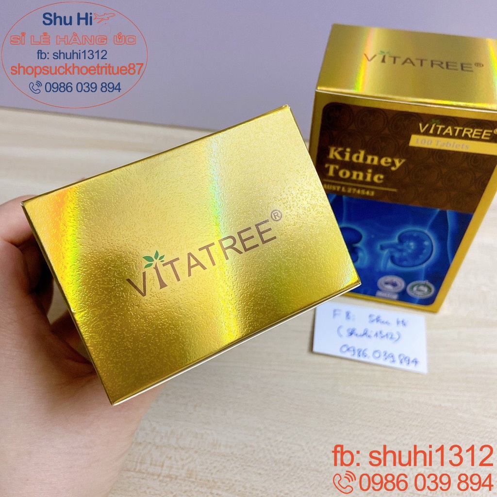 Viên bổ thận, giải độc thận nam, nữ 100 viên vitatree kidney tonic úc, bổ thận tráng dương, hạn chế tiểu đêm
