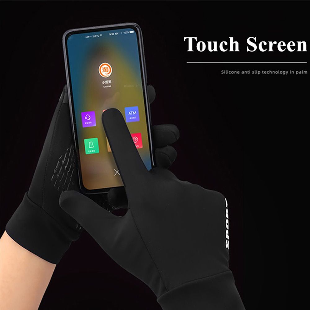 Găng tay lái xe máy chống tia UV bằng lụa lạnh mỏng thoáng khí chống trượt bảo vệ màn hình cảm ứng nhiều màu