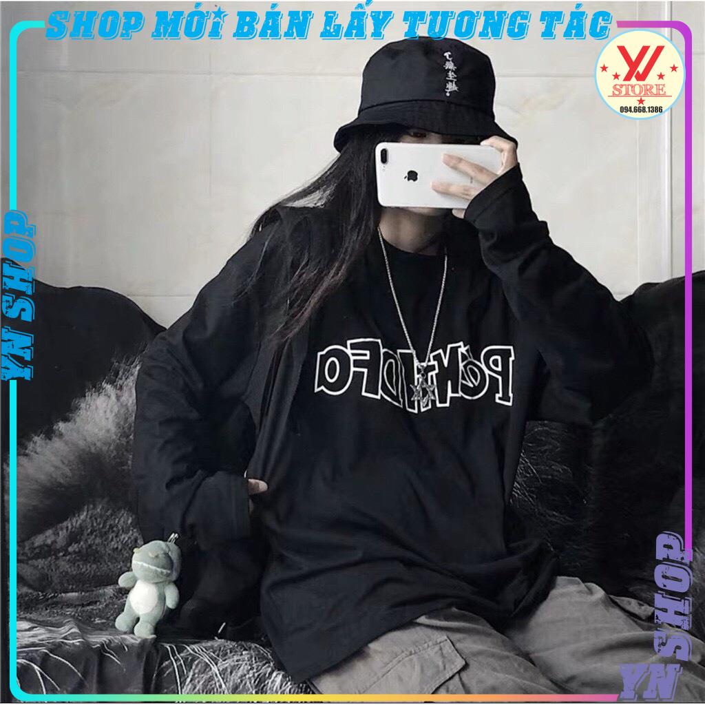 Áo thun dài tay thu đông PENTIDF unisex nam nữ hai màu trắng đen , áo thun dài tay nam nữ form rộng phong cách unlzzan