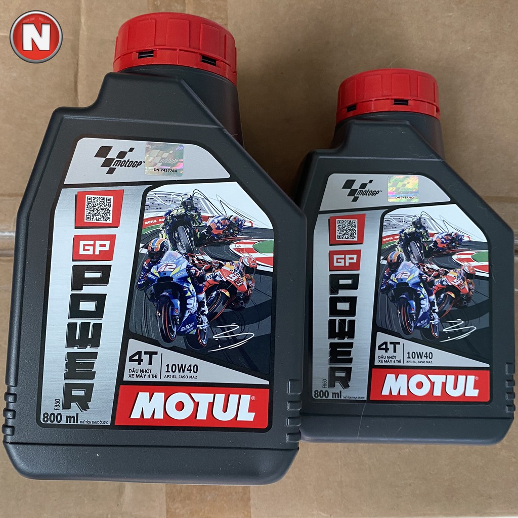 Nhớt Motul GP Power 4T 10w40 - 800mL - tổng hợp 100% - cho xe số và xe tay côn