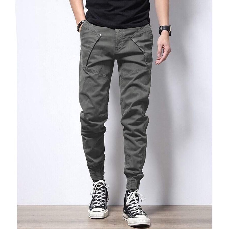 Quần jogger nam kaki túi hộp dáng thể thao lưng thun