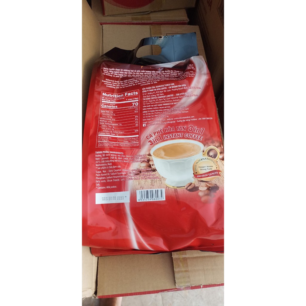 88 gói king coffee cà phê hòa tan 3in1 gói 16gr