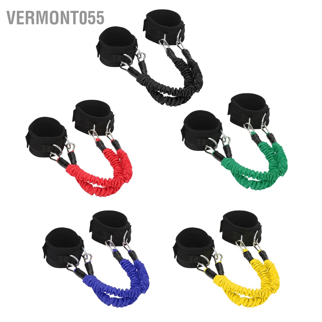 Vermont055 2 cái Dây đeo mắt cá chân thể dục Độ đàn hồi cao Bền bỉ Tăng sức mạnh cơ bắp Cải thiện khả năng nhảy dây cáp
