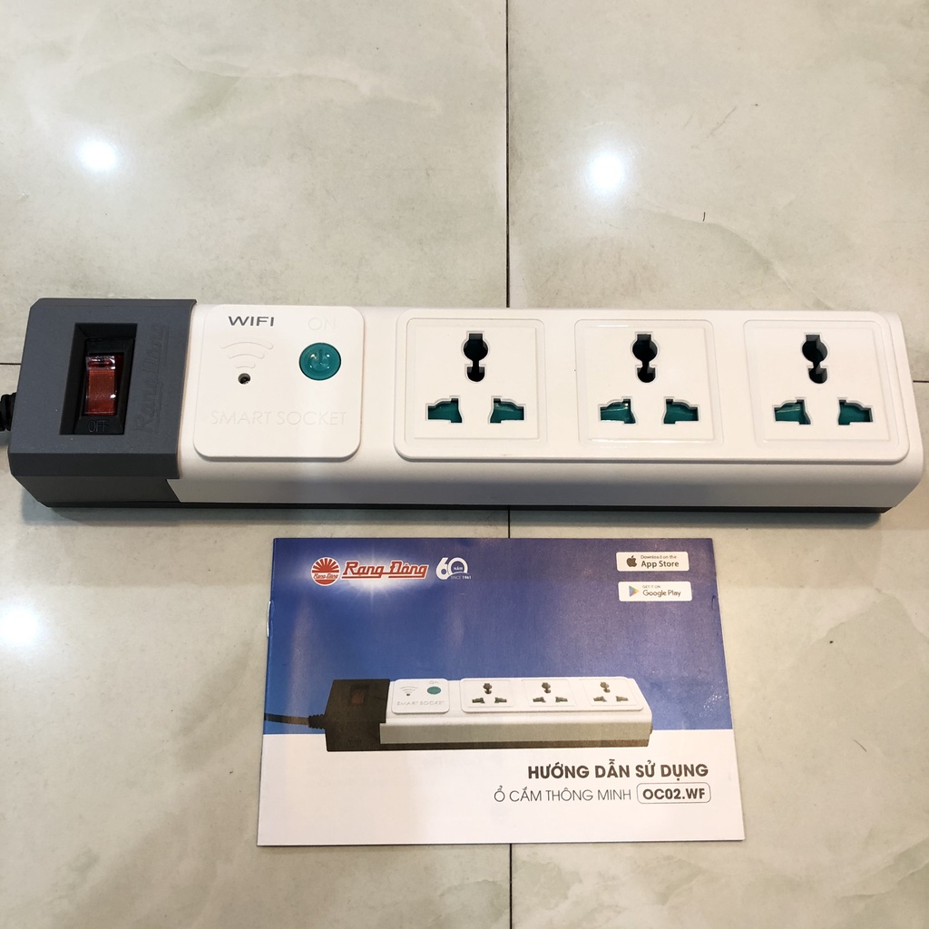 Ổ Cắm Thông Minh 10A, Dây 3M - 5M - Ổ Cắm Wifi Rạng Đông 2500W - Chức Năng Hẹn Giờ, Điều Khiển Từ Xa - Bảo Hành 12 Tháng