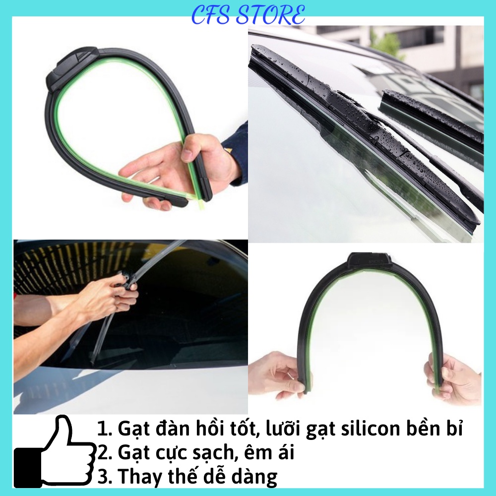 Gạt mưa ô tô silicon xe i10 morning Inova vios i20 city Ford Ranger xpander