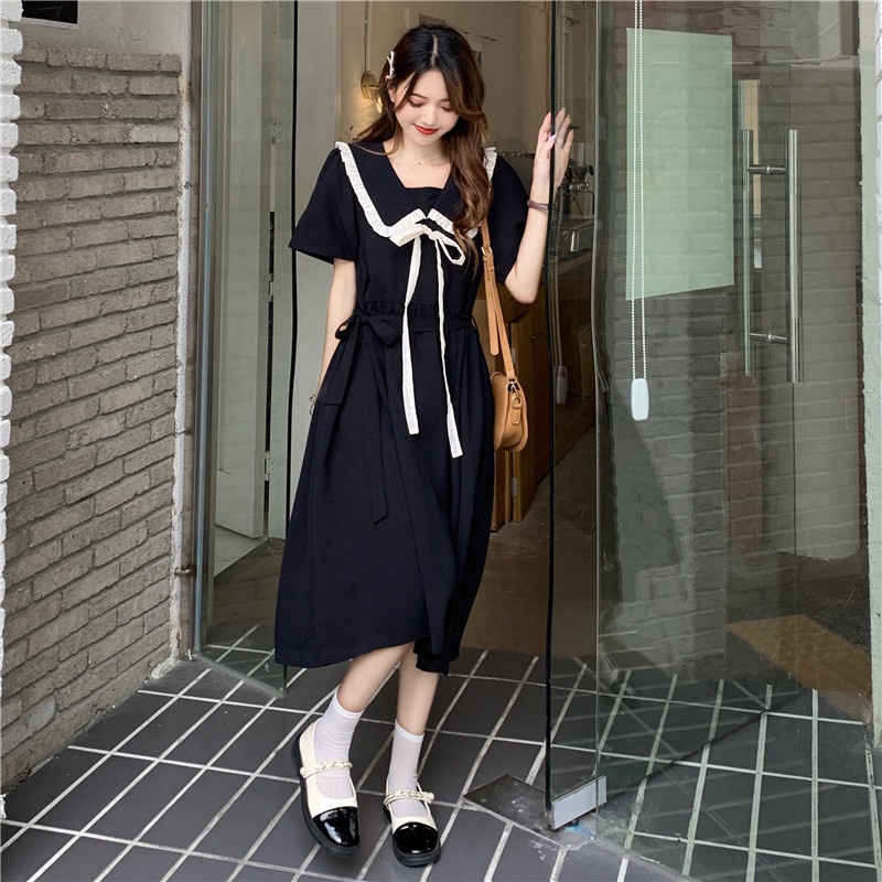 Đầm xòe Perty cổ búp bê phong cách Hàn Quốc thời trang ngọt ngào cho nữ