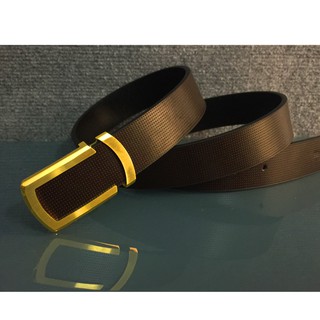 Dây Lưng mặt đồng da thay đổi 2 màu được, Thời trang Azado