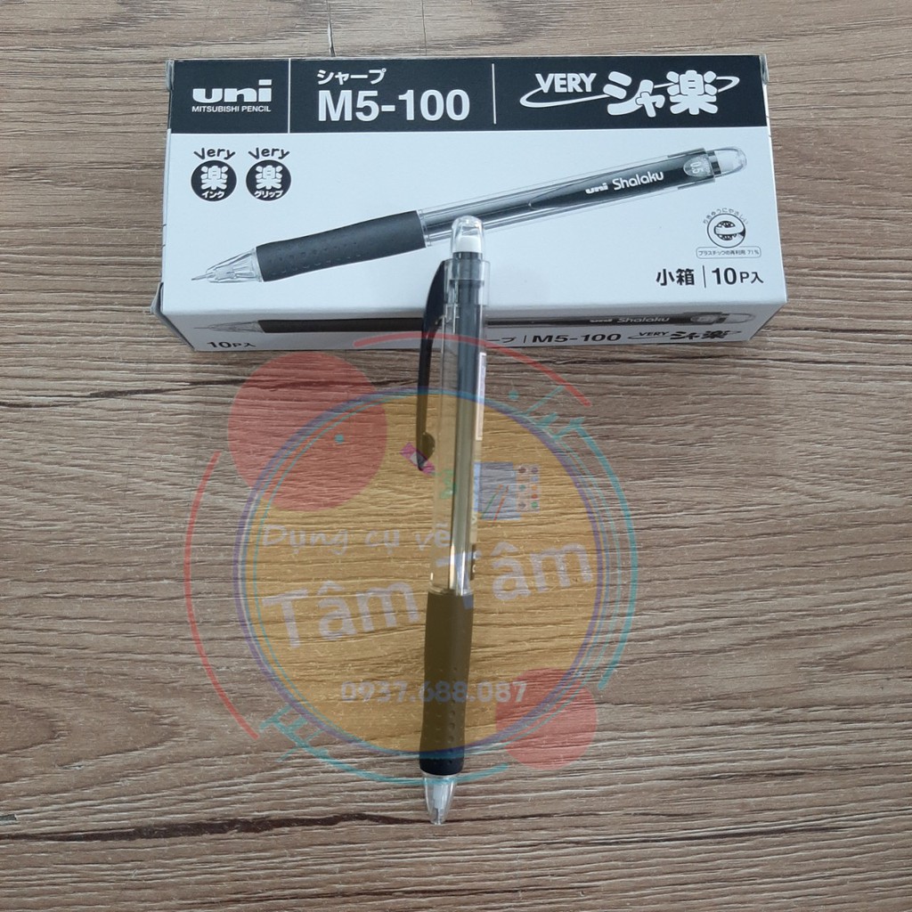 [ TÂM TÂM ]-Bút chì bấm thân trong Uni Shalaku Sharp M5-100 0.5mm-