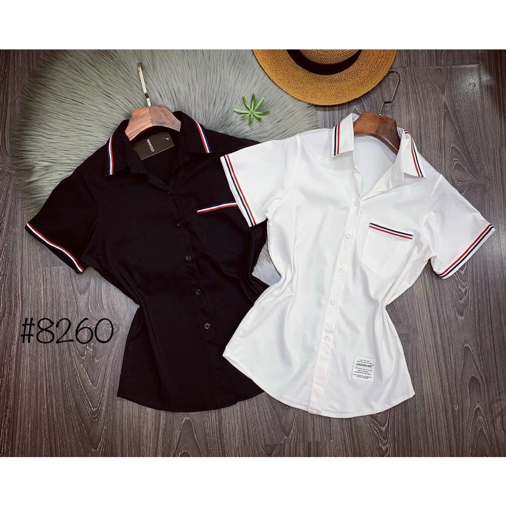 Áo sơ mi quốc dân viền cổ tay xinh GB3010