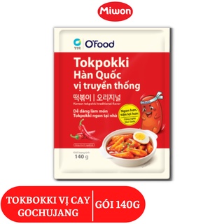 [KÈM NƯỚC SỐT] Tokbokki Hàn Quốc O'Food gói 140g vị cay Gochujang truyền thống, bánh gạo dẻo dai