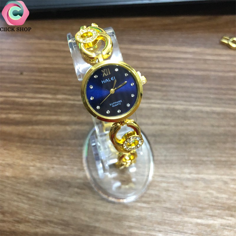 Đồng hồ nữ halei quartz lt7049 dây kim loại mặt tròn mã CL013