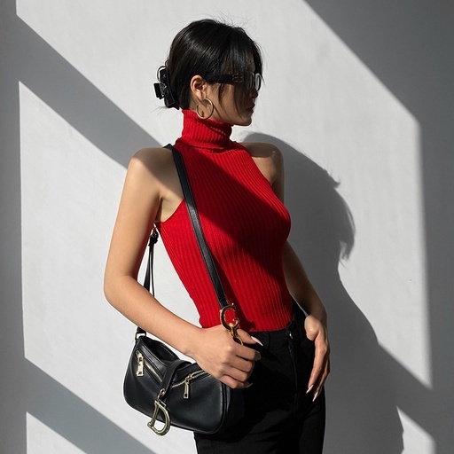 QADCOL Áo sweater Cổ Lọ Thiết Kế Quyến Rũ Cho Nữ