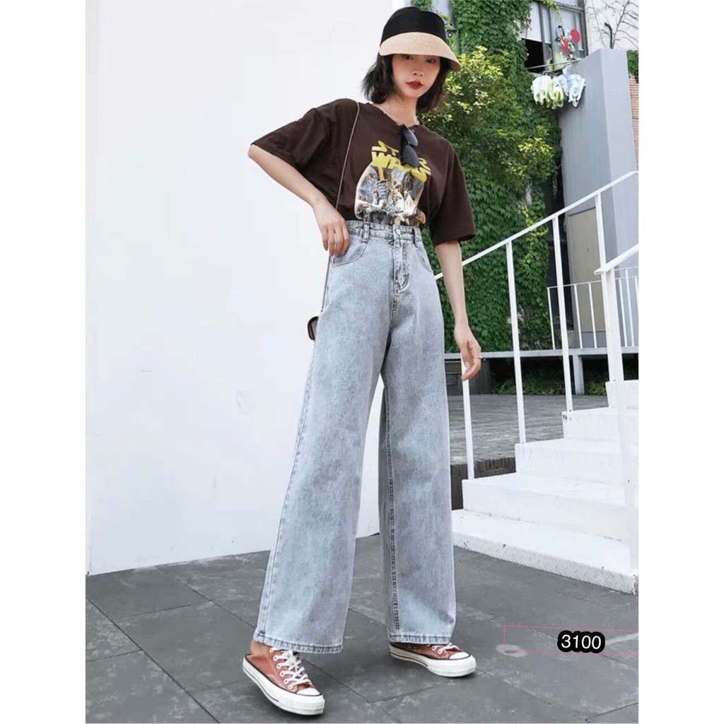 [FREESHIP 99K TOÀN QUỐC] Quần Jeans Nữ Ống Rộng Cao Cấp OHS3100 | BigBuy360 - bigbuy360.vn