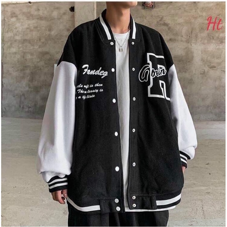 Áo khoác bomber nỉ phối R fan HT12