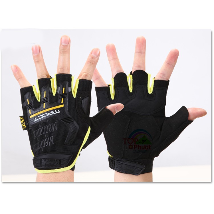Găng tay, bao tay xe đạp thể thao Mechanix cụt ngón - Bảo vệ mu bàn tay và tăng độ bám khi đi xe đạp, xe máy