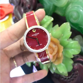 Đồng hồ nữ SUNRISE 9968SB đỏ đính hạt, Vành Đá sang trọng quý phái
