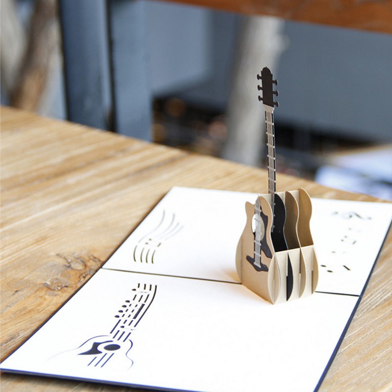 Thiệp Mời Hình Đàn Guitar 3d Độc Đáo