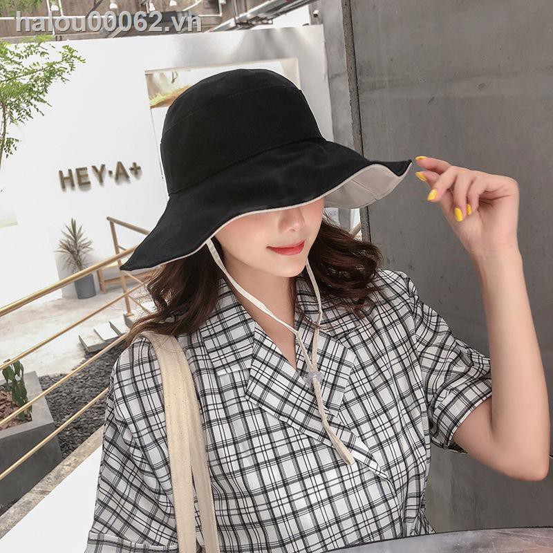 ✿Ready stock✿  Dust-proof Decathlon summer and autumn double-sided fisherman hat, female cotton sanding, outdoor student ladies net red sun hat