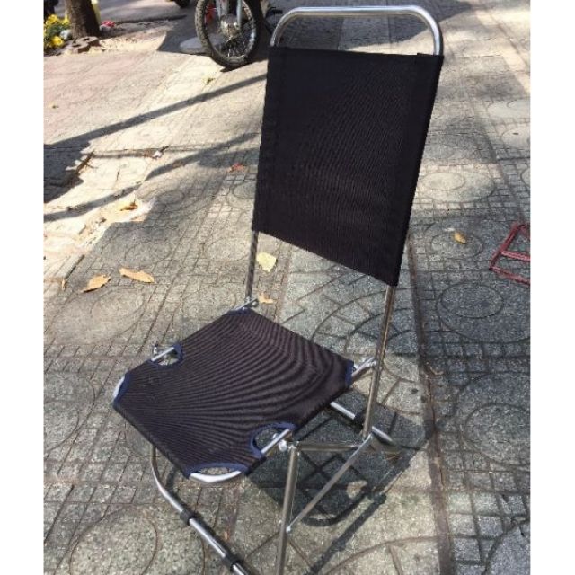 Ghế cafe inox xếp lưng cao 85cm
