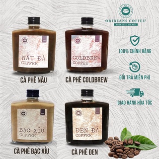 Cà phê đóng chai ORIBEANS 250ml, 4 vị, pha sẵn, đóng chai thuỷ tinh, chất lượng đảm bảo, tiện lợi, ca phe