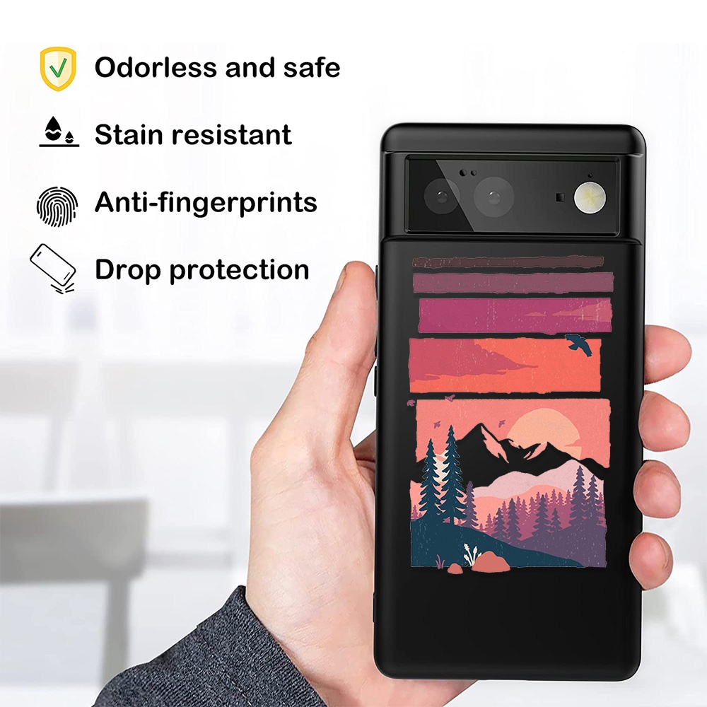 Ốp điện thoại mềm siêu mỏng màu đen in họa tiết hoạt hình cho Google Pixel 6 Pro 5A 5G 3XL 3a XL 4A