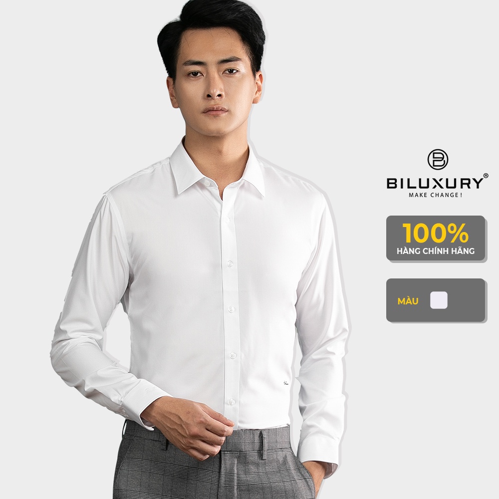 Áo sơ mi nam trắng dài tay Biluxury basic cổ bẻ thanh lịch chuẩn form SMDT019TRK | BigBuy360 - bigbuy360.vn