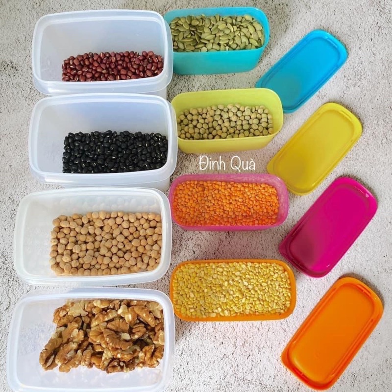 Set 4 hộp 250ml dùng ngăn mát Mini Rectangular - Hàng chính hãng Tupperware Việt Nam phân phối