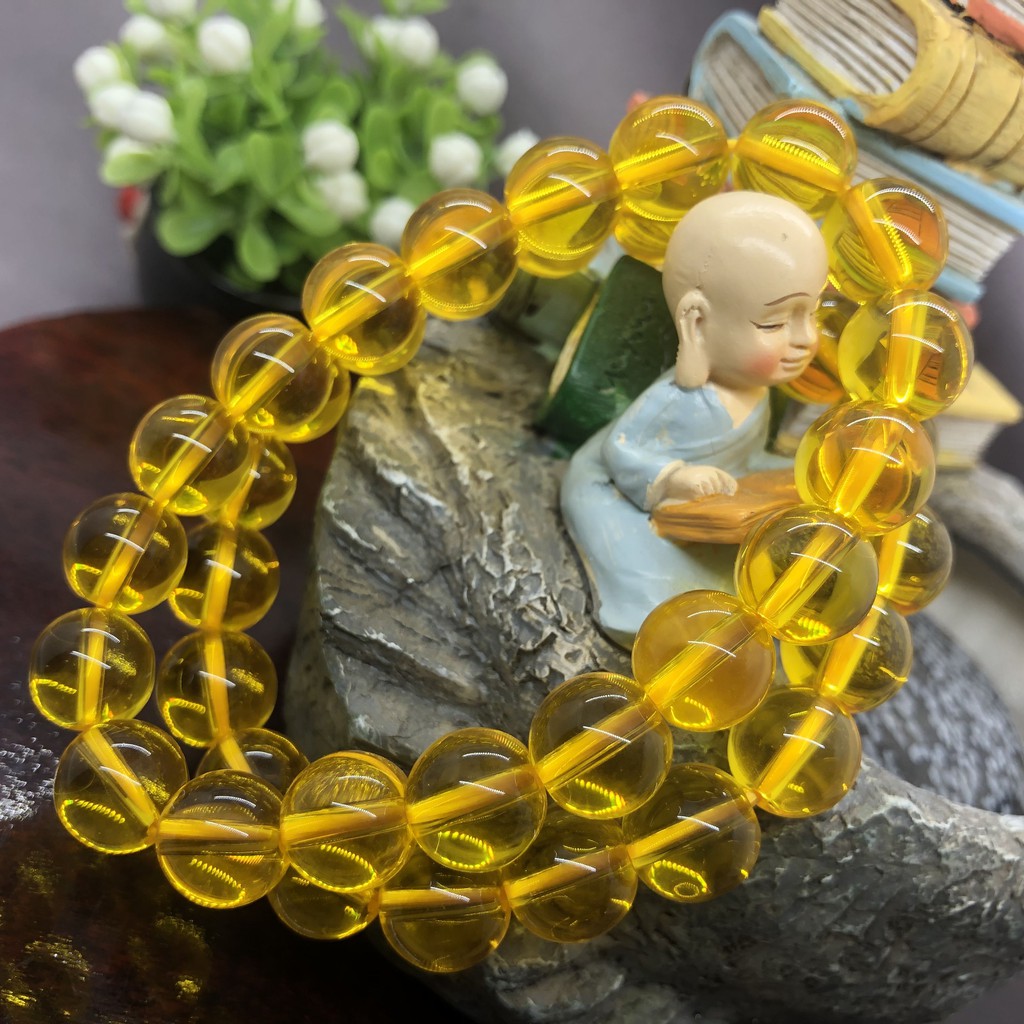 Vòng Tay Chuỗi Hạt Pha Lê Vàng 6 / 8 / 10 / 12mm