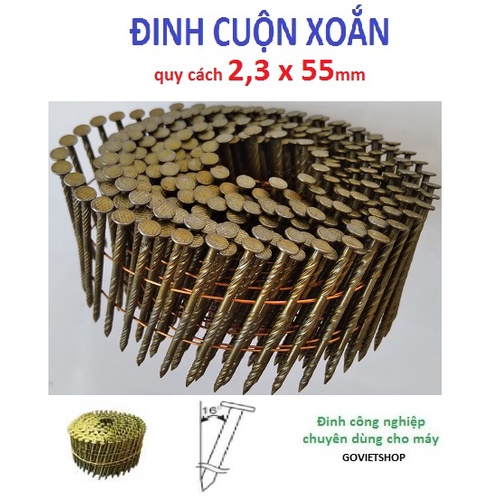 Đinh cuộn xoắn 2.3 x 55mm dùng đóng thùng gỗ ván pallet