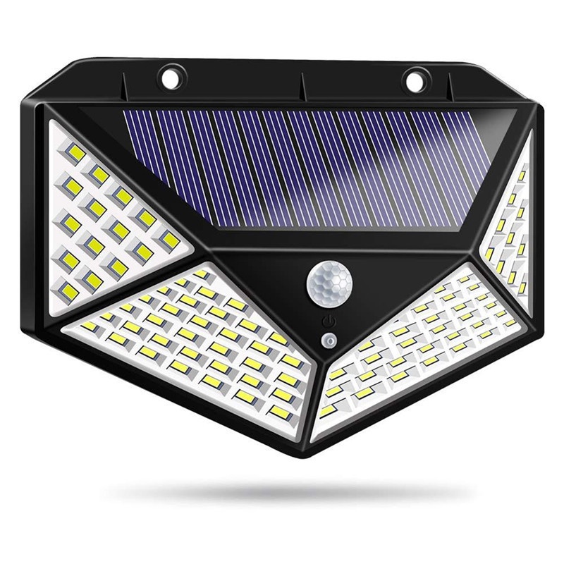 Đèn LED năng lượng mặt trời 100LED, đèn led năng lượng mặt trời, cảm biến hồng ngoại bật tắt tự động