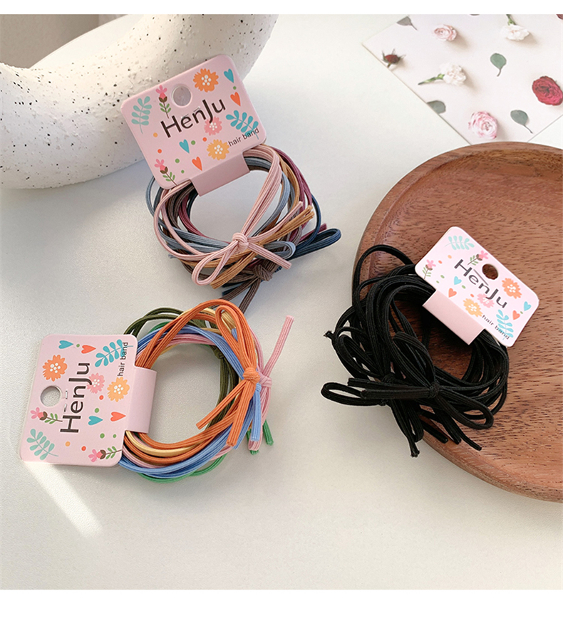 Set 6 Dây Buộc Tóc Đơn Giản Dễ Thương Phong Cách Hàn Quốc Cho Nữ
