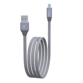 Cáp C02 Zabun Lightning cho Iphone - Xám - Dây dẹt -  Hàng chính hãng