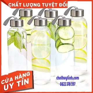 [ RẺ VÔ ĐỐI ] Bình thủy tinh đựng nước 300ml nắp có dây xách