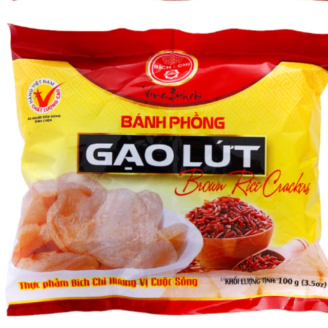 Combo 5 gói Bánh phồng gạo lứt Bích Chi 100g