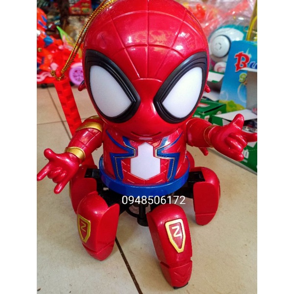 Dèn lồng trung thu siêu nhân nhện biết đi có nhạc đèn phát sáng tặng kèm pin