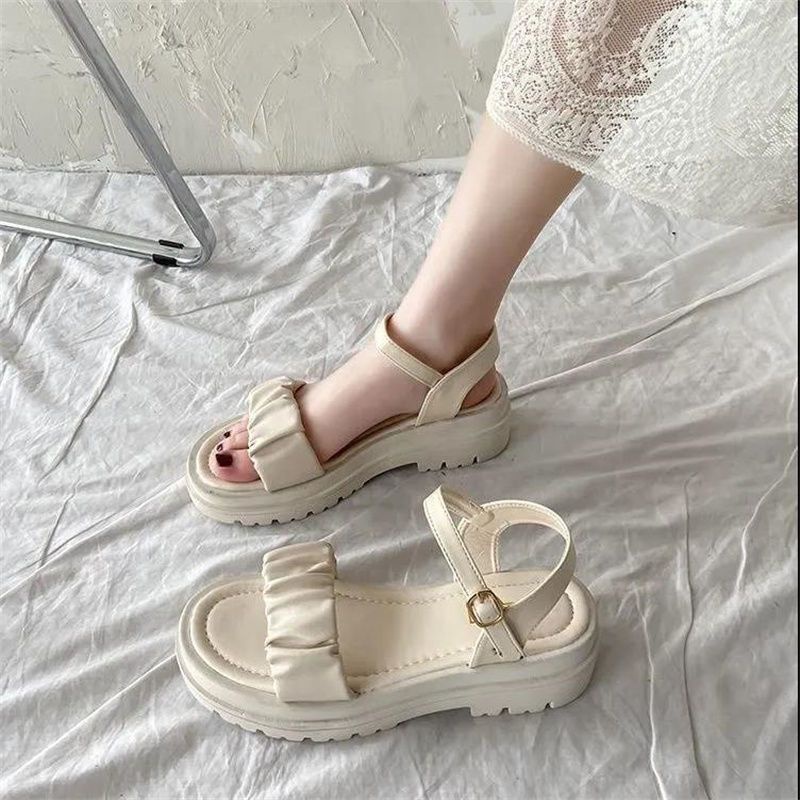 DÉP SANDAL ĐẾ DÀY QUAI NGANG NHÚN BÈO, DÉP QUAI NGANG NỮ SINH TRẺ TRUNG