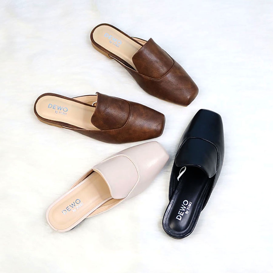 Dép sục nữ mũi vuông cao 2cm thời trang thường ngày