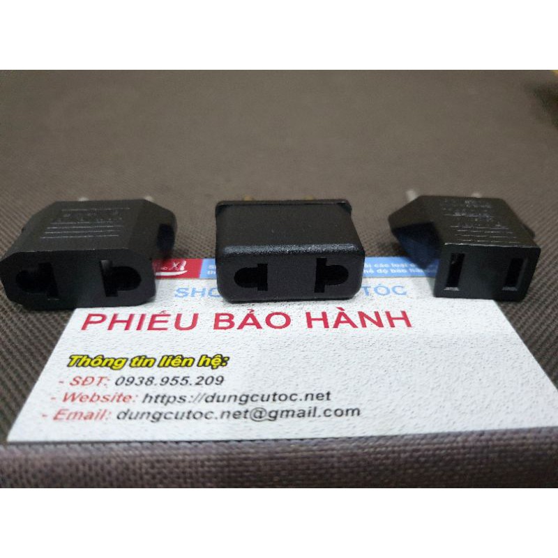 Phích Cắm Điện Chuyển Đổi 2 Chấu Dẹp Sang Tròn, Phích Cắm Điện 2 Chấu.(Ảnh thật)