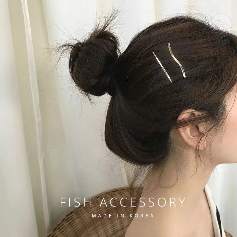 【kifli】Set 3 Kẹp Tóc Kim Loại Đính Ngọc Trai Nhân Tạo Phong Cách Hàn Quốc