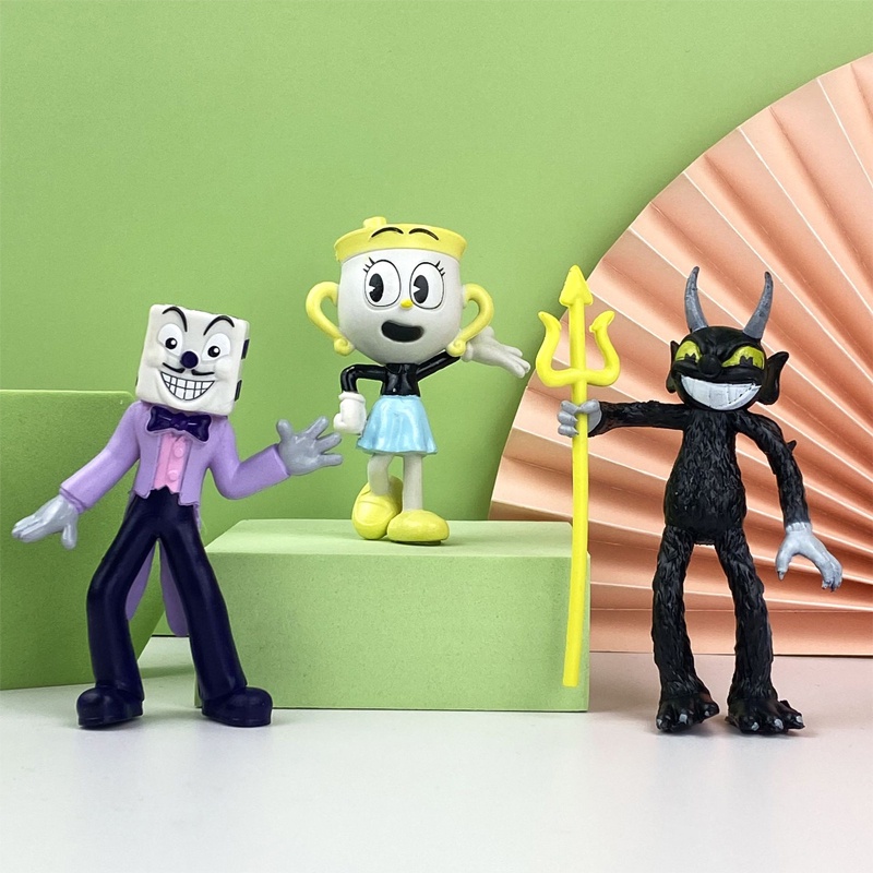 Set 6 Mô Hình Nhân Vật Mugman Mark Cup King Dice Ollie Duke Jasper Bowlboy Trong The Cuphead Showhead Bằng PVC