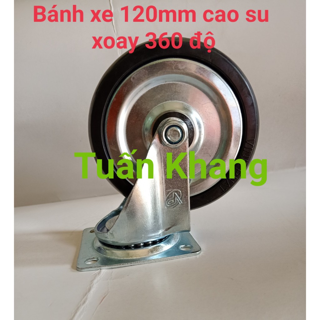 Bánh xe đẩy hàng 120mm cao su vĩnh phát