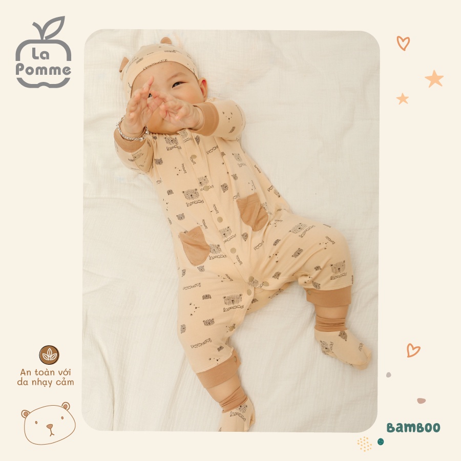 Bộ sơ sinh La pomme họa tiết gấu nhỏ