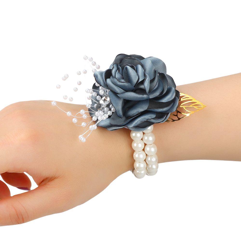 Vòng Tay Hoa Giả Thắt Dây Thời Trang Cho Cô Dâu