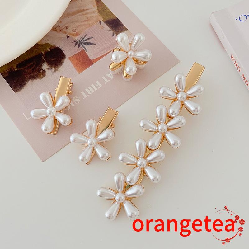 Kẹp tóc hình bông hoa bằng ngọc trai giả thời trang xinh xắn cho nữ
