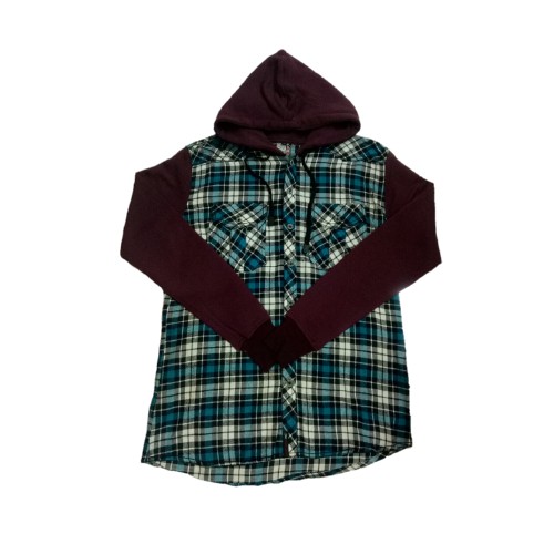 Áo Sơ Mi Vải Flannel Kẻ Sọc Ca Rô Có Mũ Trùm Cá Tính Cho Nam